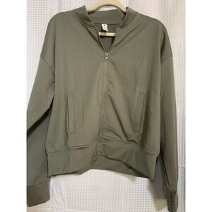 Velocity Womens‎ Medium Fleece Varsity Jacket Mulled Basil